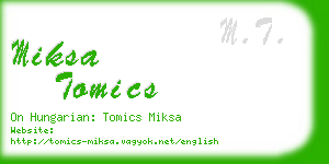 miksa tomics business card